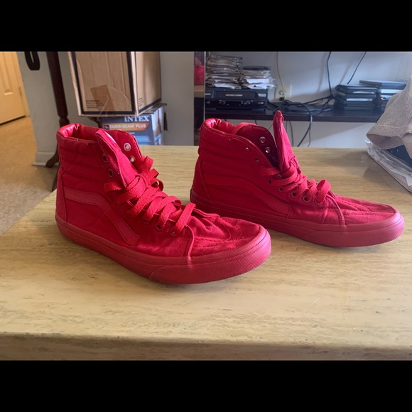 Cherry Red Old School High top Vans - Picture 8 of 8